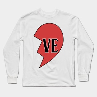 Love Half Hearts Couple Shirts Valentines Day Long Sleeve T-Shirt